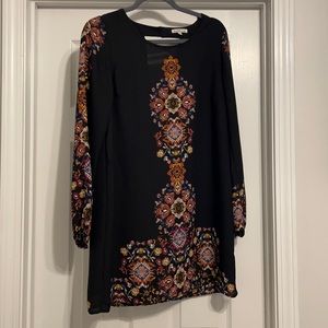 Long sleeve chiffon dress